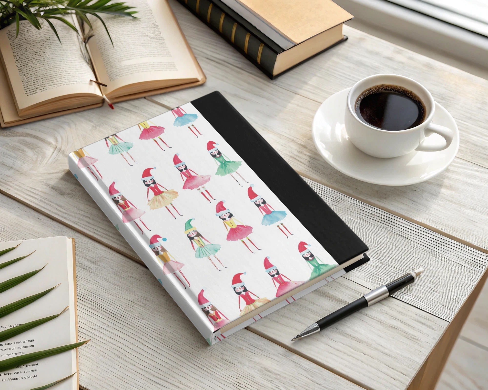 Santa's Helper Watercolor Elf Girls Seamless Pattern Digital - Moore and Mountain