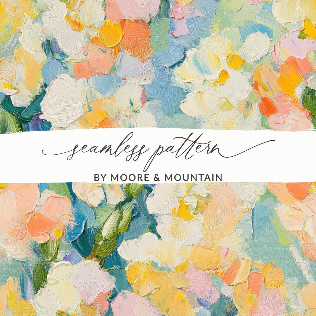 Seamless Acrylic Floral Impressionistic Fine Art Painting - Moore and Mountain