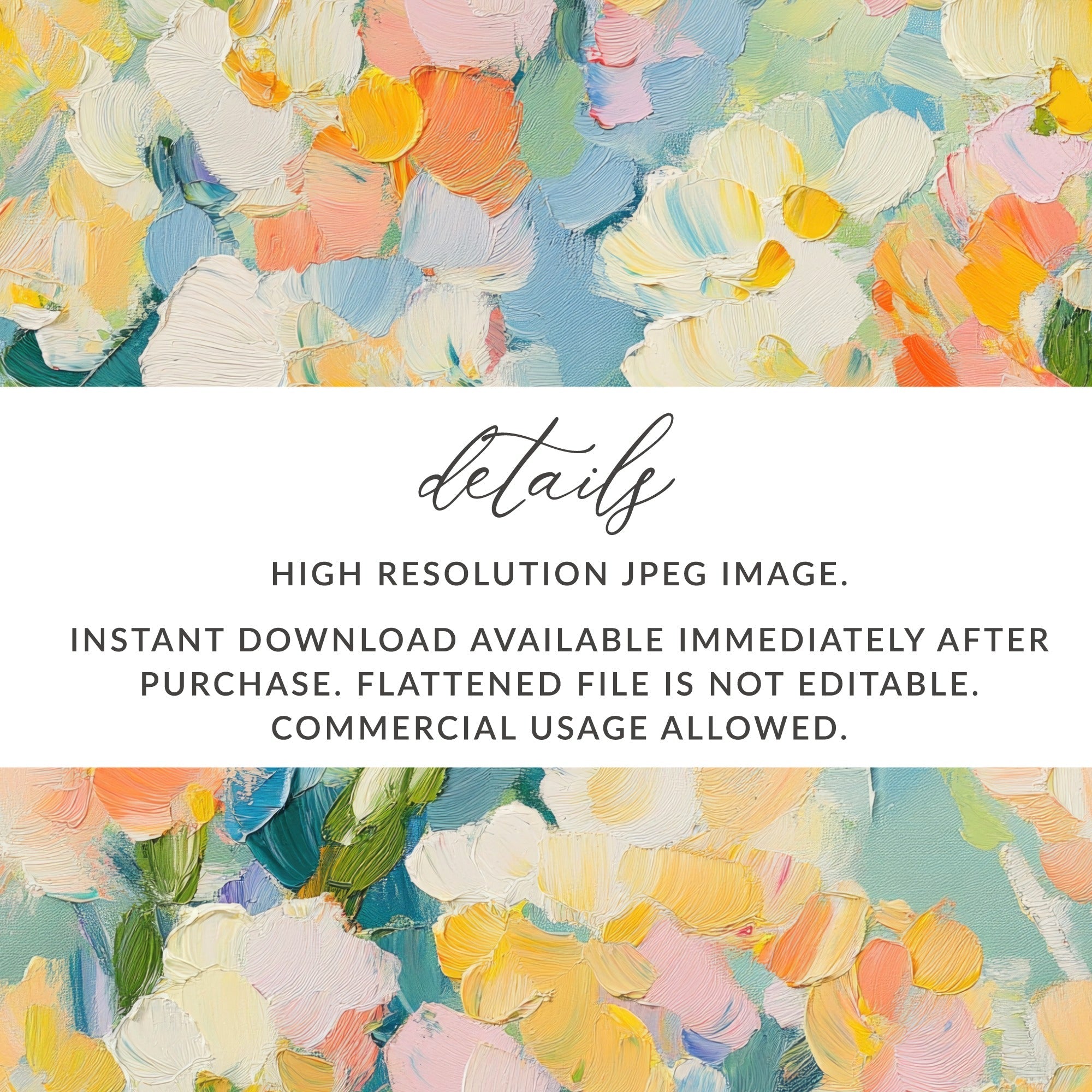 Seamless Acrylic Floral Impressionistic Fine Art Painting - Moore and Mountain