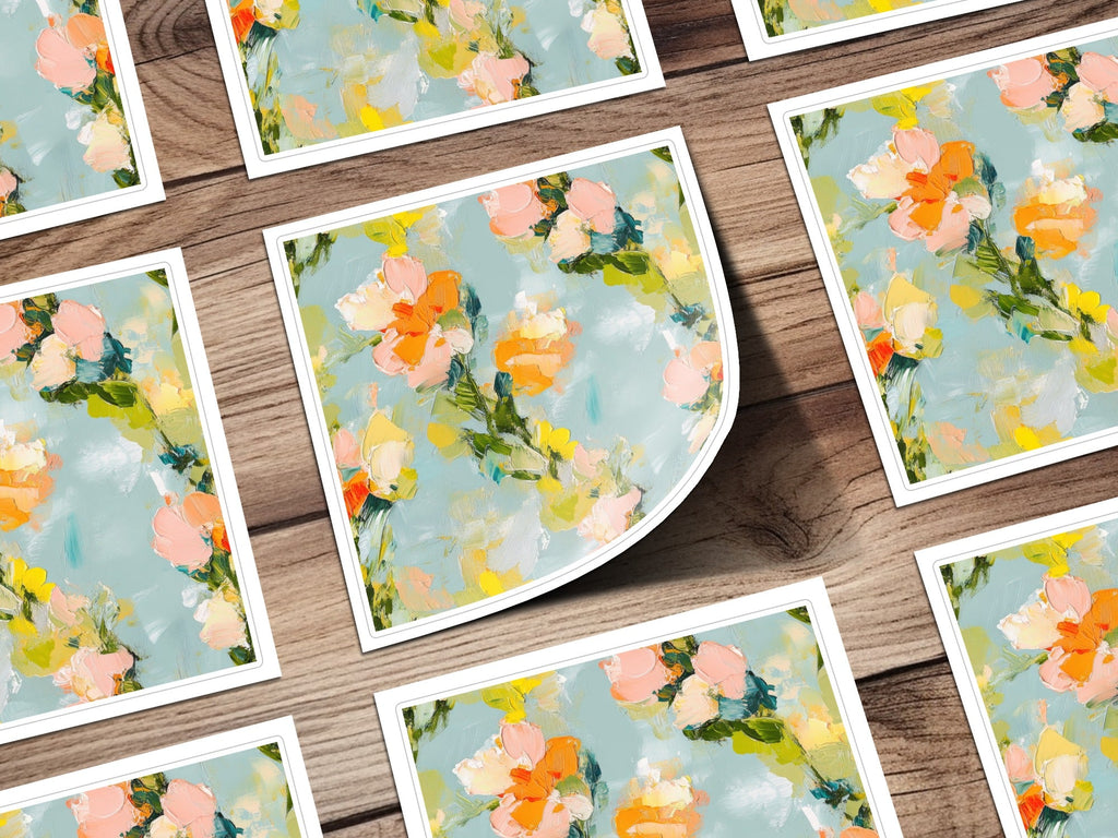 Seamless Acrylic Floral Impressionistic Painting Digital - Moore and Mountain