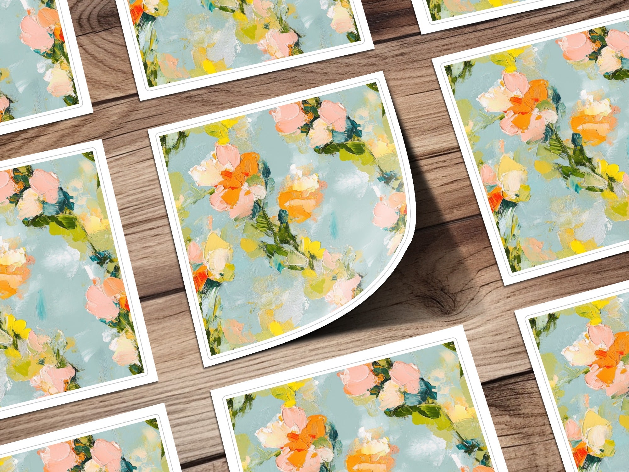 Seamless Acrylic Floral Impressionistic Painting Digital - Moore and Mountain