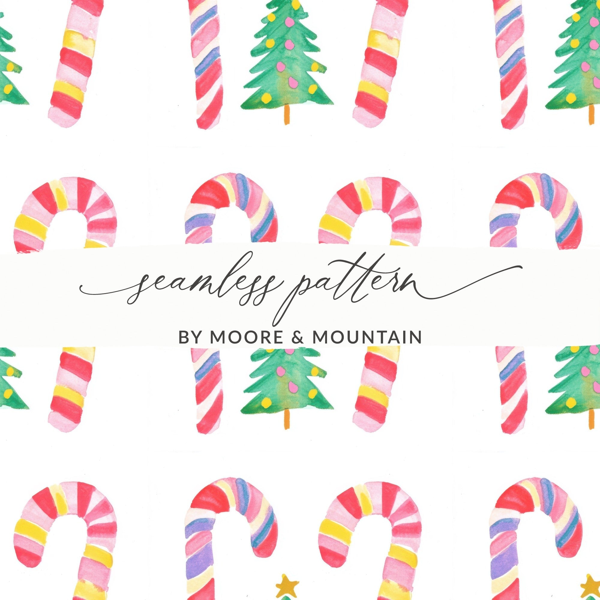 Seamless Candy Cane Pattern, Cute Candy Canes Christmas Background - Moore and Mountain