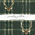 Seamless Hunting Pattern Dark Green Mens Winter Seamless Pattern - Moore and Mountain