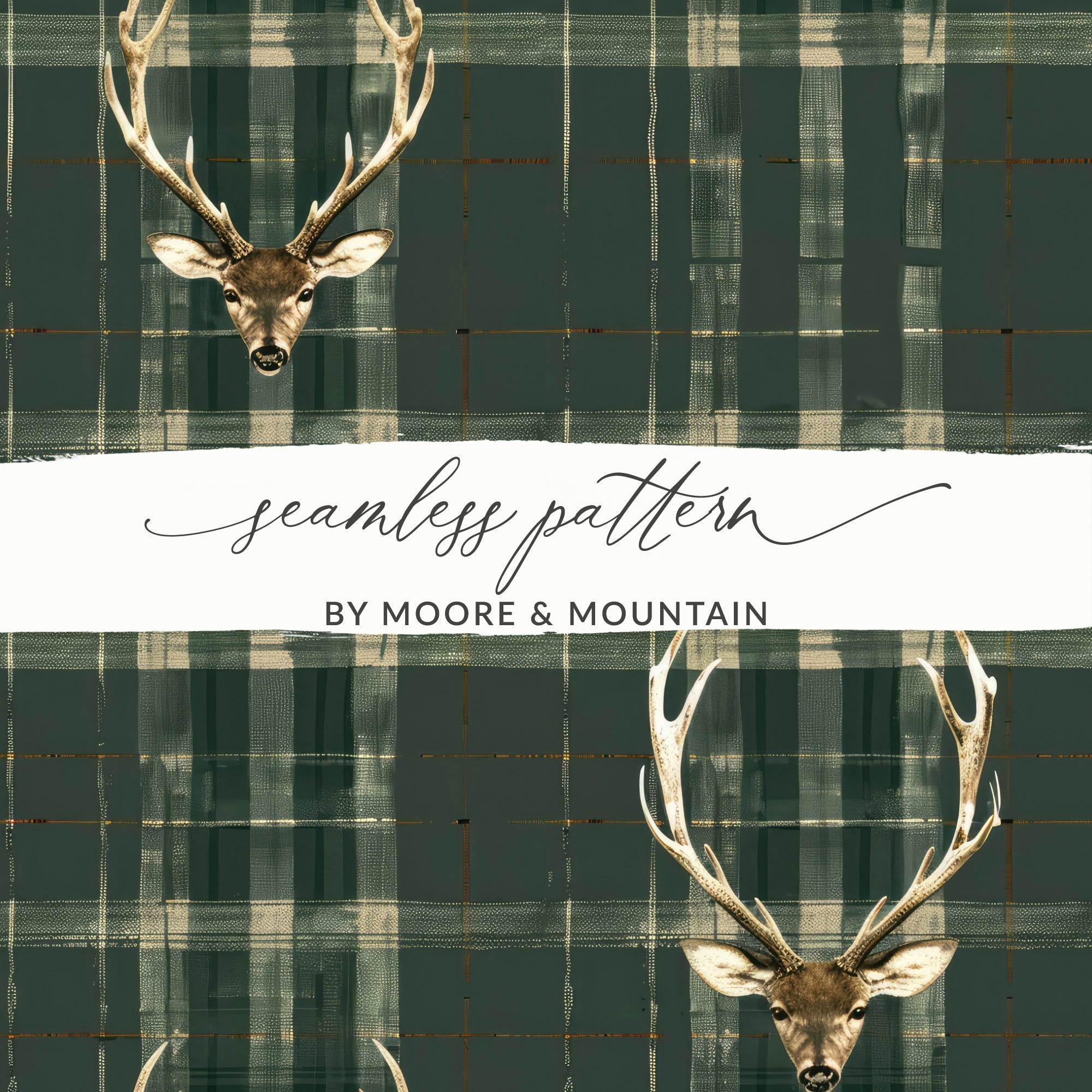 Seamless Hunting Pattern Dark Green Mens Winter Seamless Pattern - Moore and Mountain