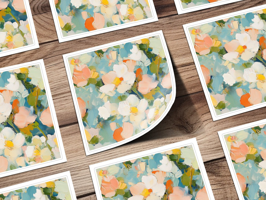 Seamless Impressionistic Blooming Floral Fine Art Pattern - Moore and Mountain