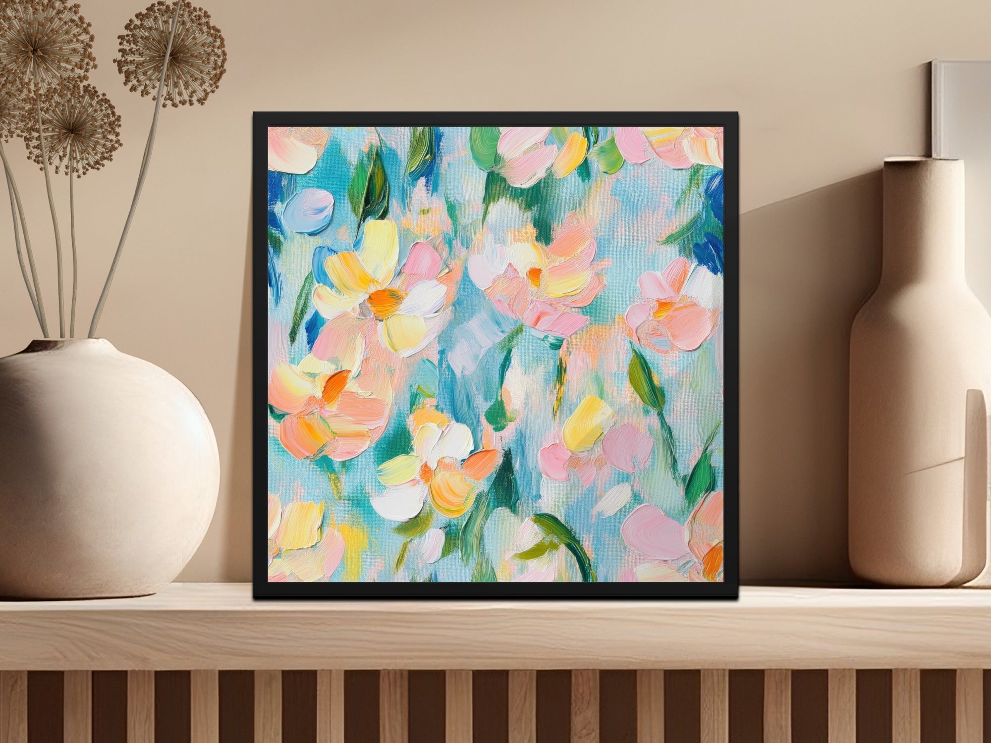 Seamless Impressionistic Floral Acrylic Fine Art Digital - Moore and Mountain