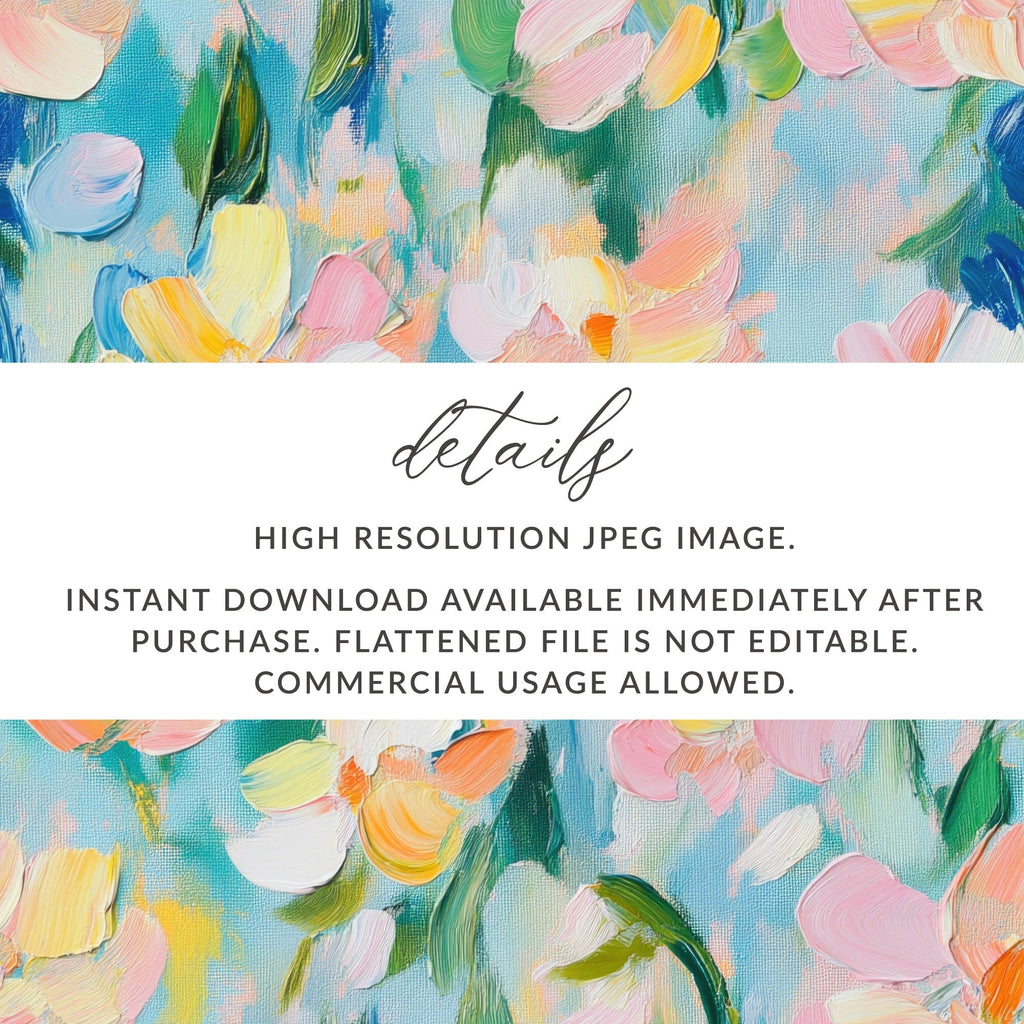 Seamless Impressionistic Floral Acrylic Fine Art Digital - Moore and Mountain