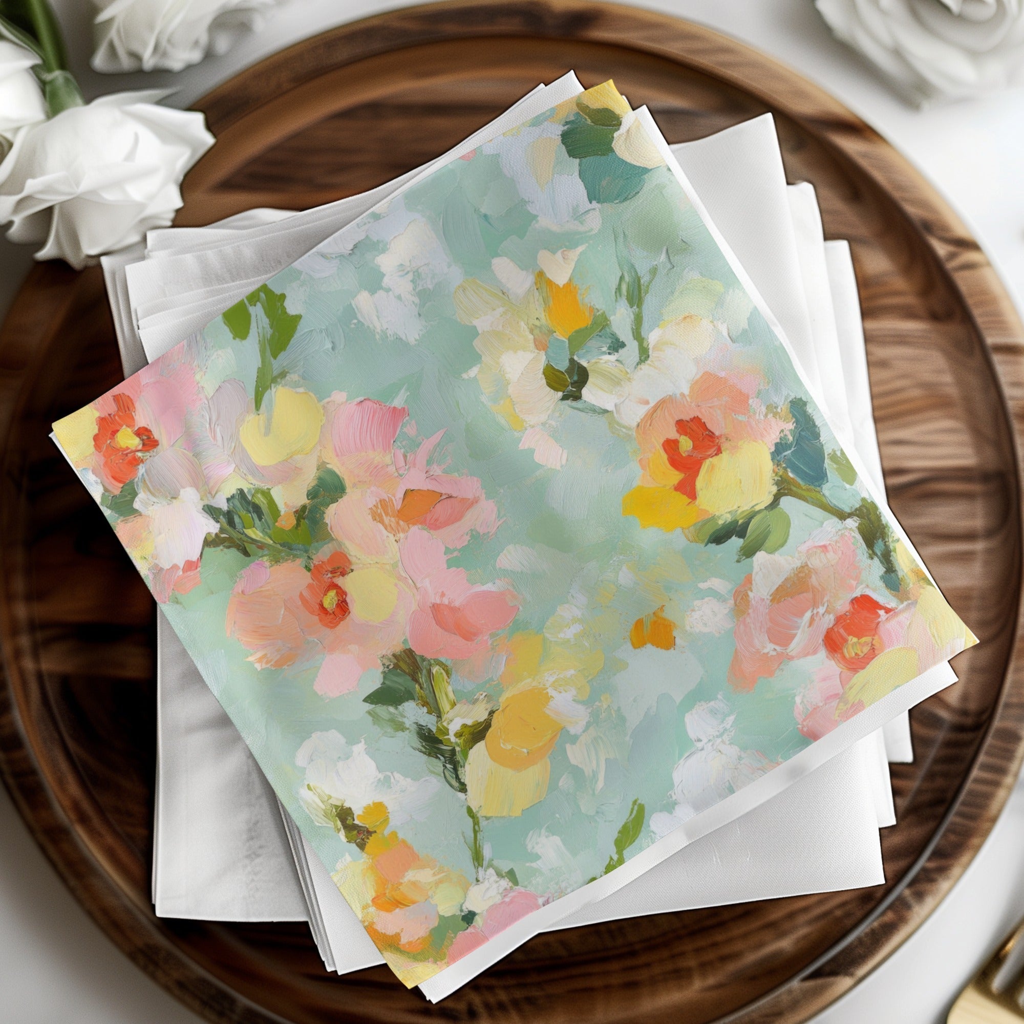 Seamless Impressionistic Floral Art Print Soft Hues Digital - Moore and Mountain