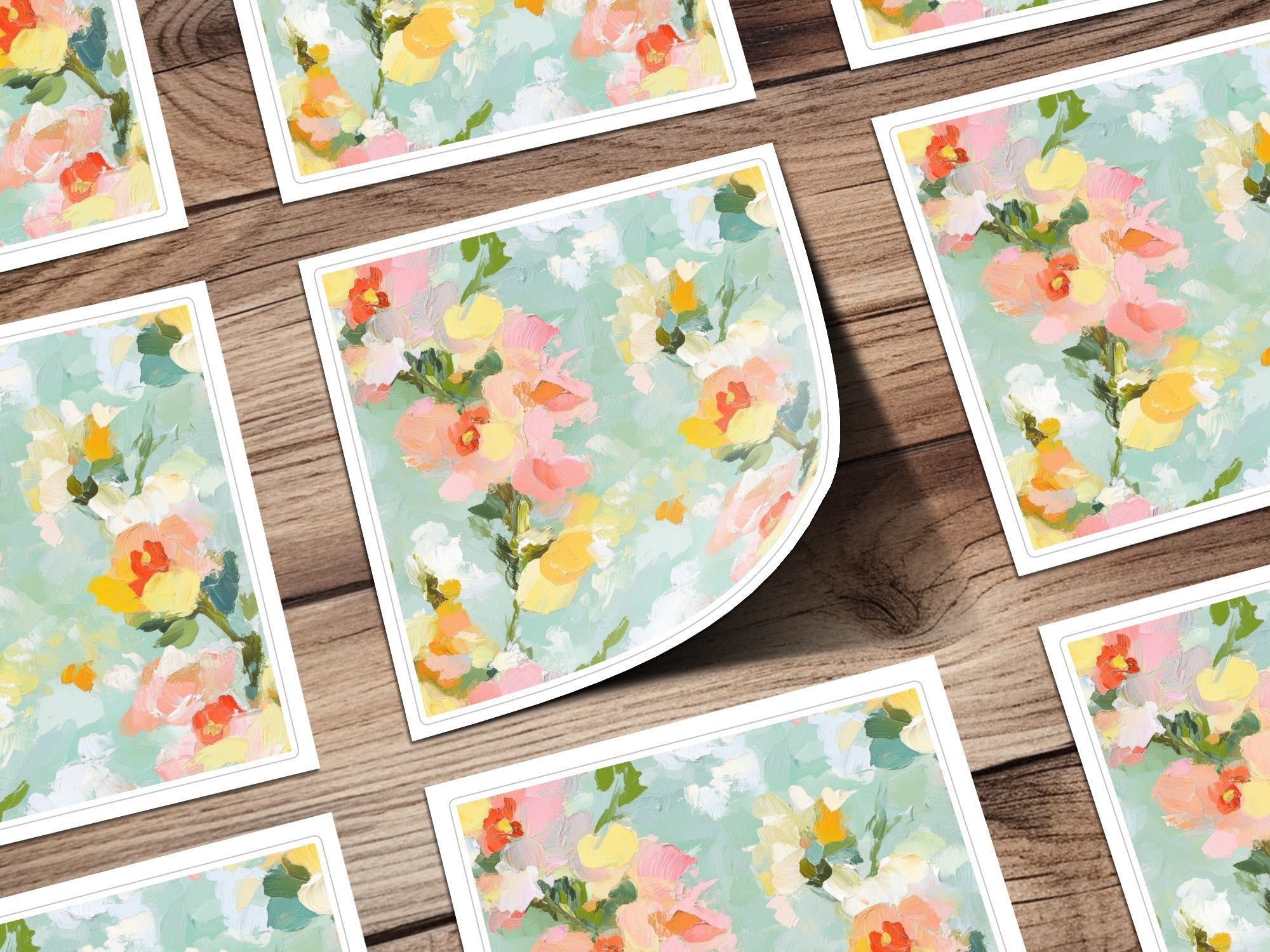 Seamless Impressionistic Floral Art Print Soft Hues Digital - Moore and Mountain