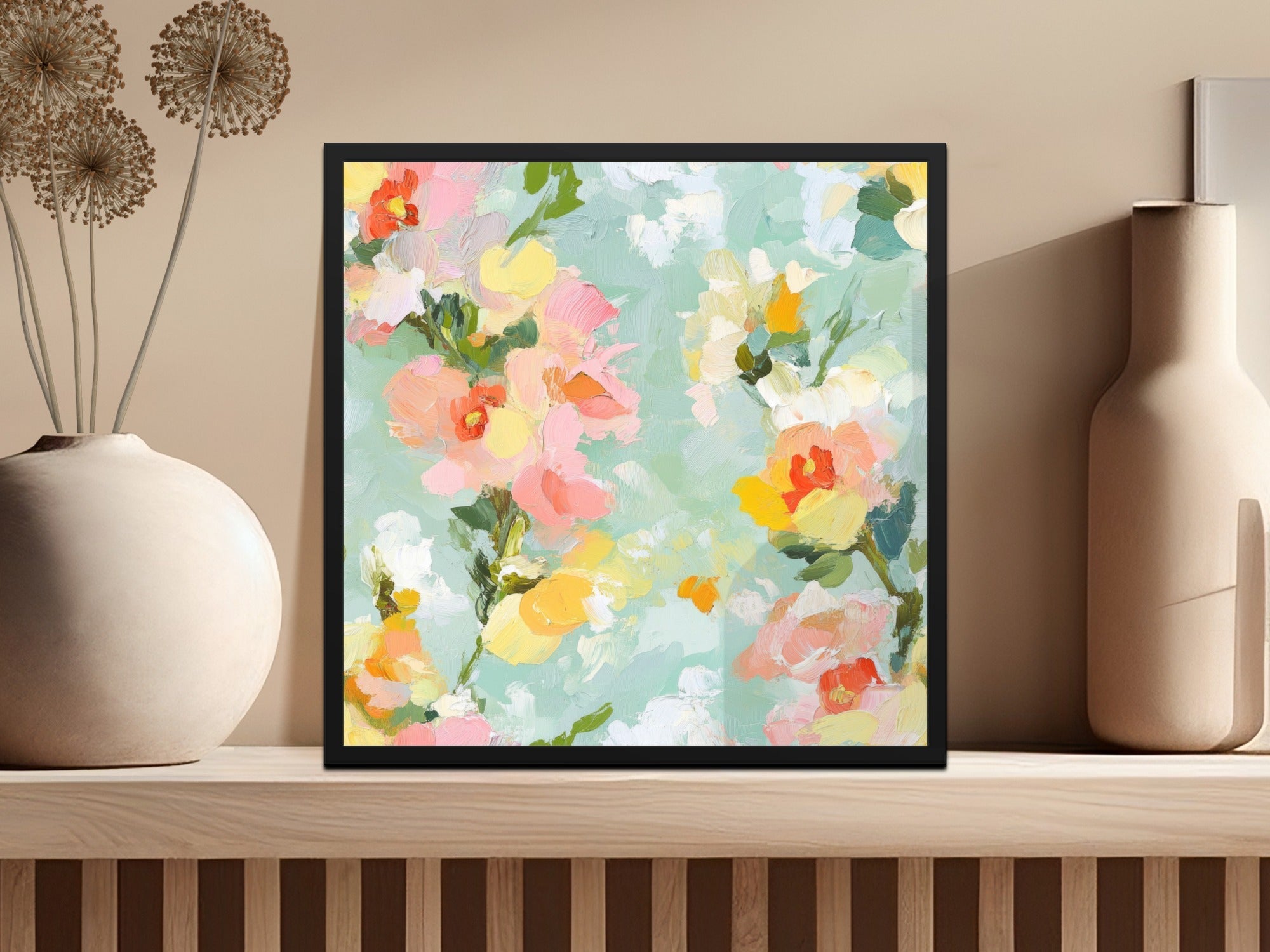 Seamless Impressionistic Floral Art Print Soft Hues Digital - Moore and Mountain