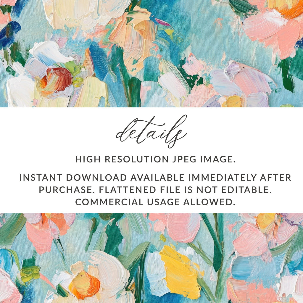 Seamless Impressionistic Floral Design Background Digital - Moore and Mountain