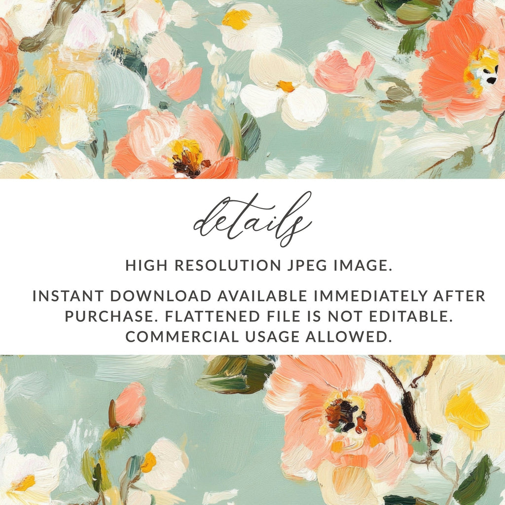 Seamless Impressionistic Floral Design Digital - Moore and Mountain