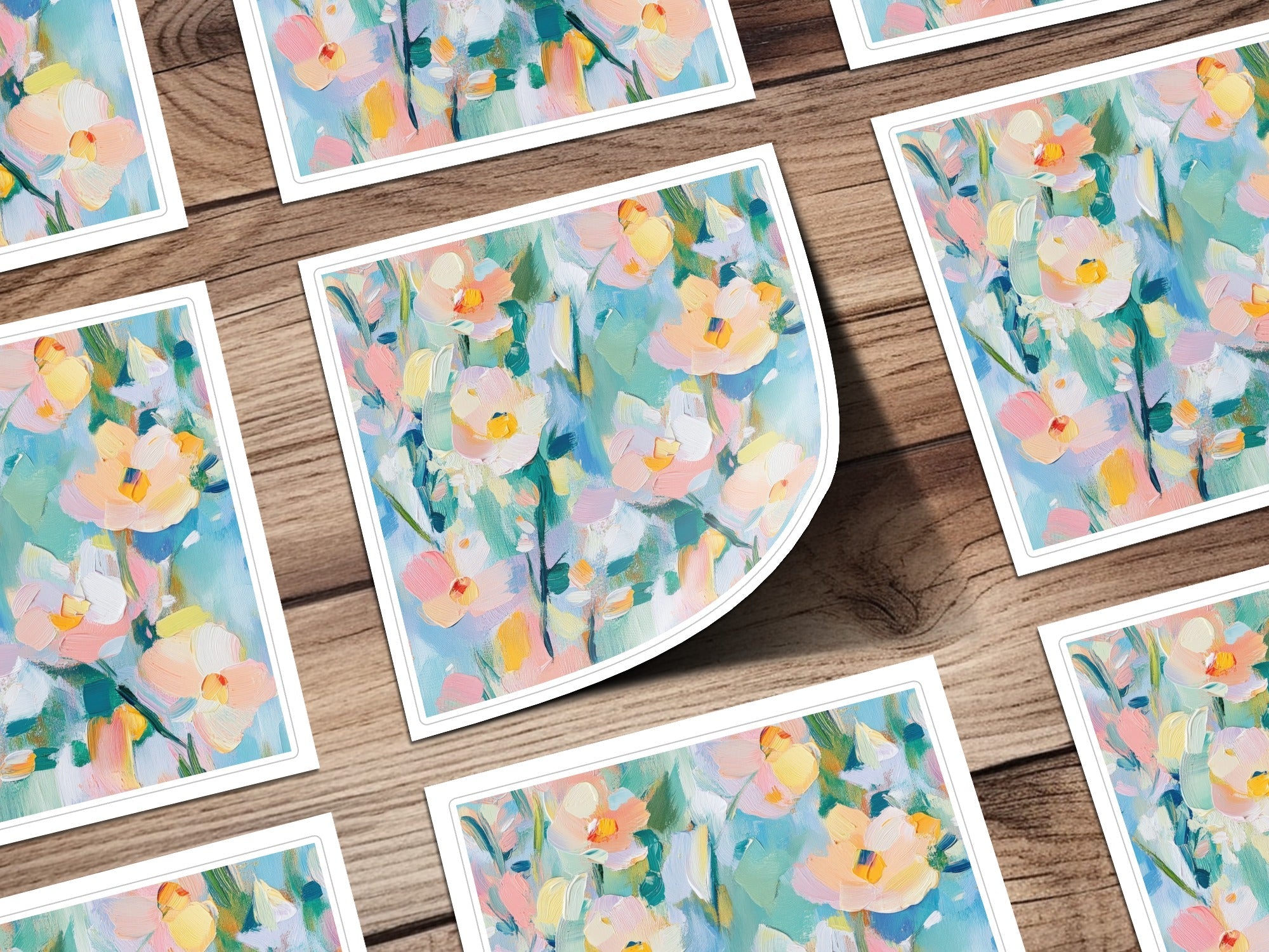 Seamless Impressionistic Floral Design Gentle Colors Digital - Moore and Mountain