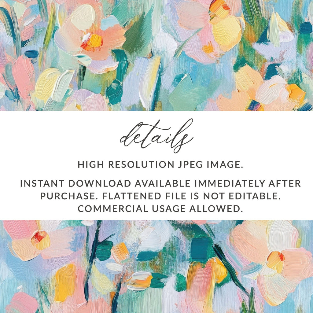 Seamless Impressionistic Floral Design Gentle Colors Digital - Moore and Mountain