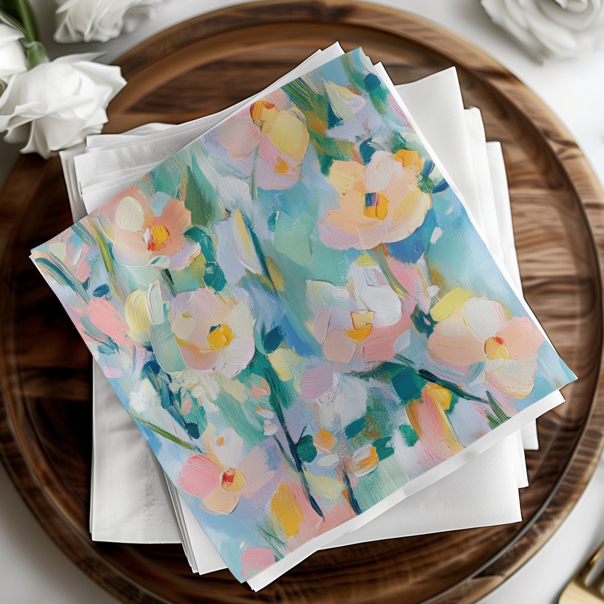 Seamless Impressionistic Floral Design Gentle Colors Digital - Moore and Mountain