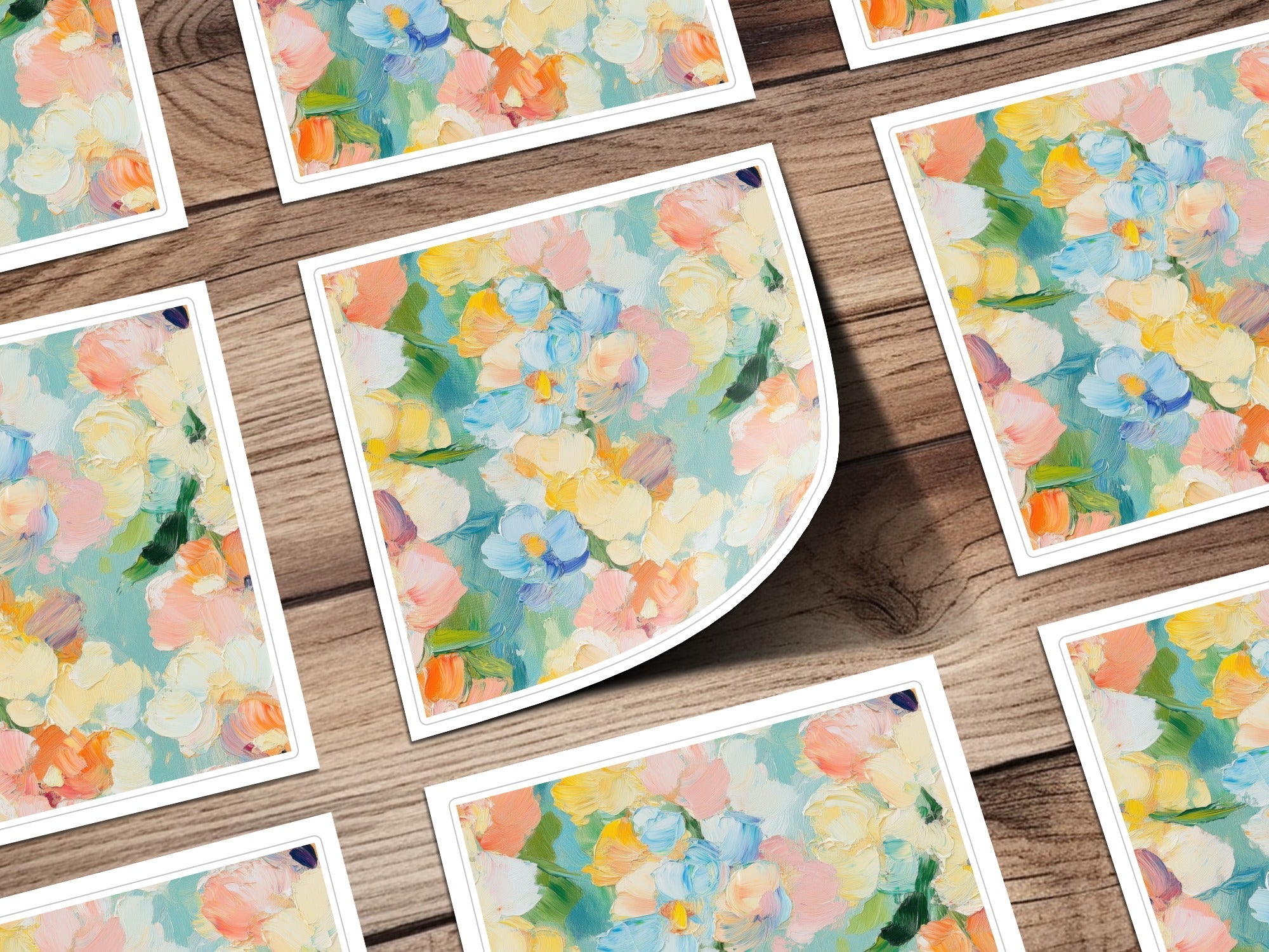 Seamless Impressionistic Floral Pastel Tone Acrylic Fine Art - Moore and Mountain