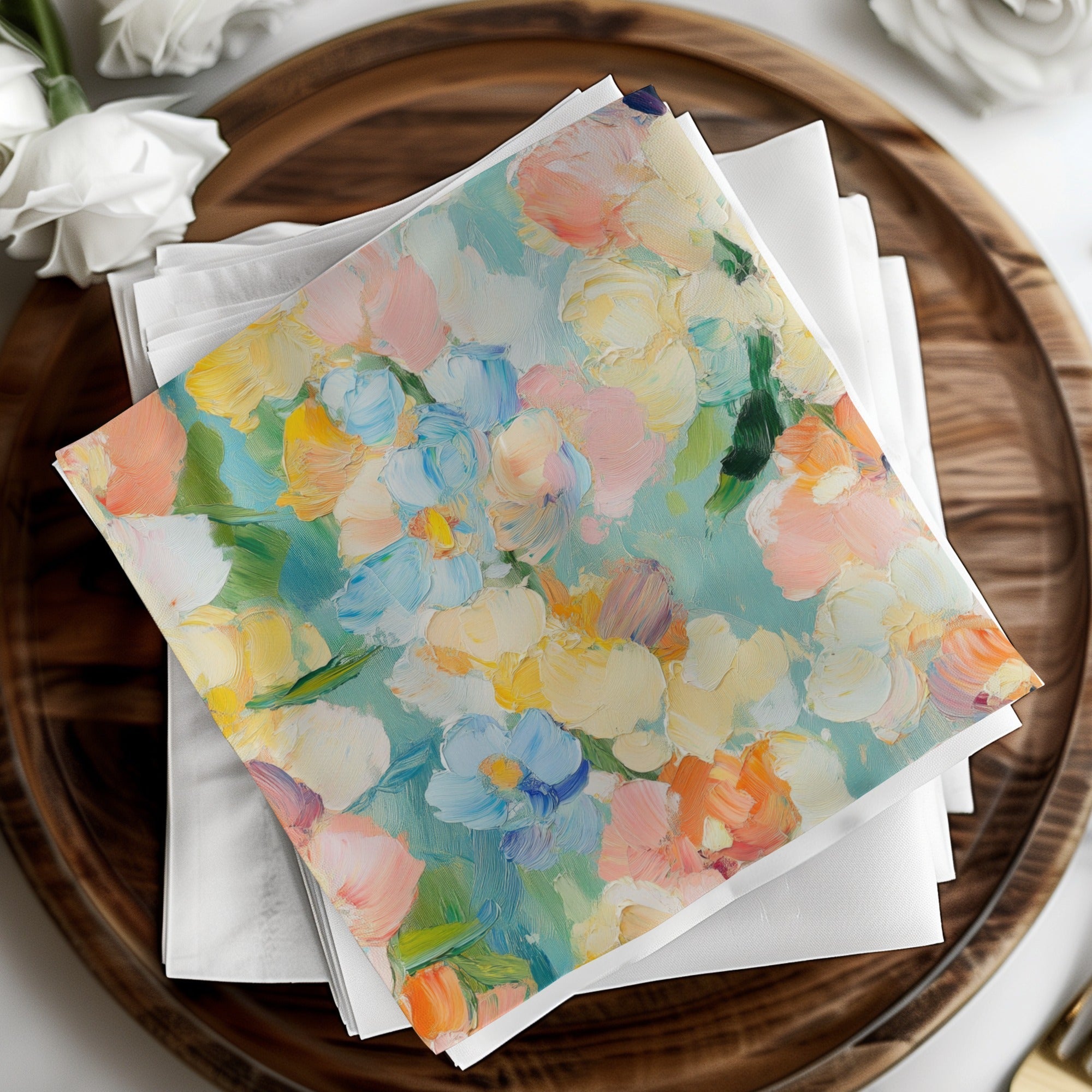 Seamless Impressionistic Floral Pastel Tone Acrylic Fine Art - Moore and Mountain