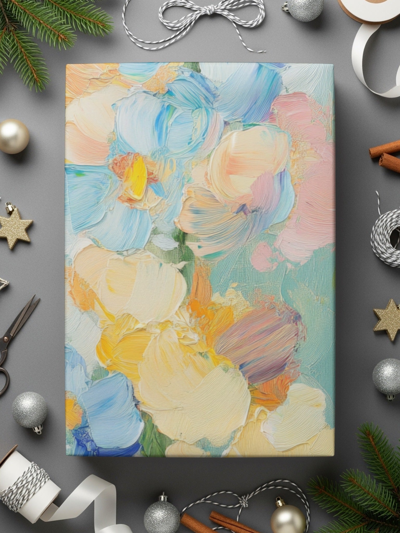 Seamless Impressionistic Floral Pastel Tone Acrylic Fine Art - Moore and Mountain