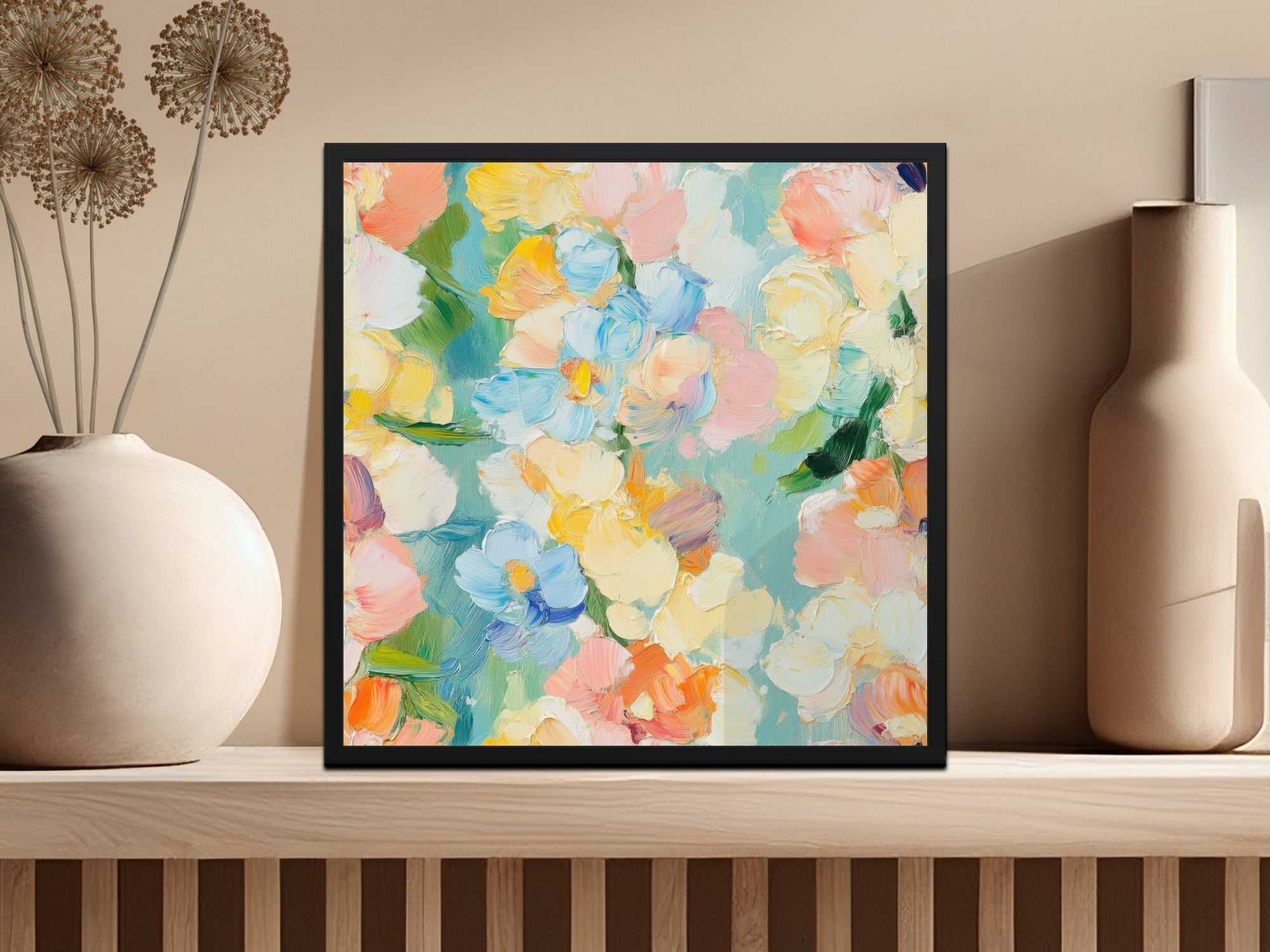 Seamless Impressionistic Floral Pastel Tone Acrylic Fine Art - Moore and Mountain