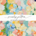 Seamless Impressionistic Floral Pastel Tone Acrylic Fine Art - Moore and Mountain