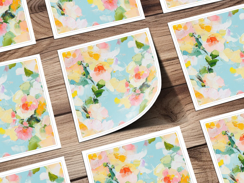 Seamless Impressionistic Painted Floral Design Digital - Moore and Mountain