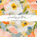 Seamless Impressionistic Painted Floral Pattern Design - Moore and Mountain