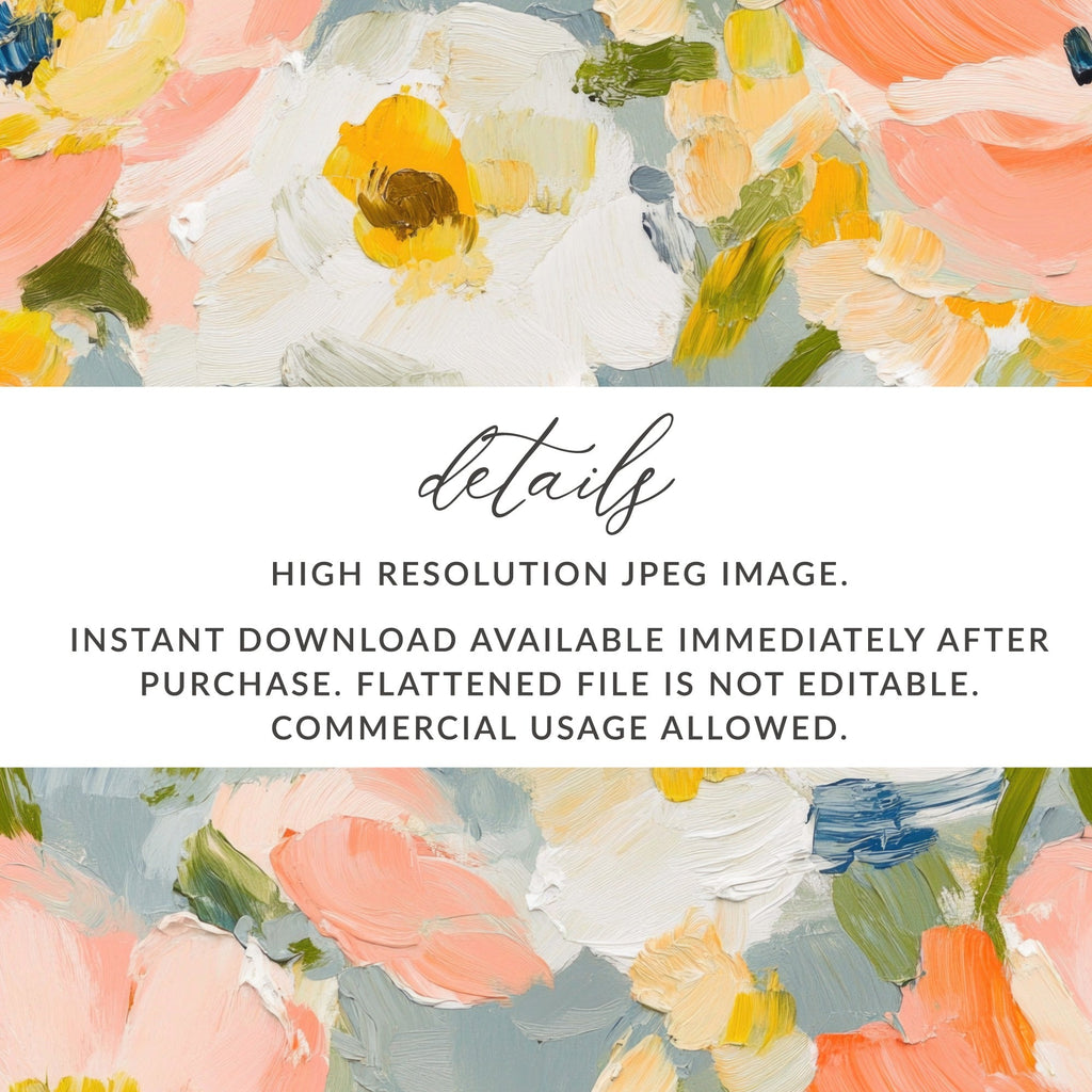 Seamless Impressionistic Painted Floral Pattern Design - Moore and Mountain