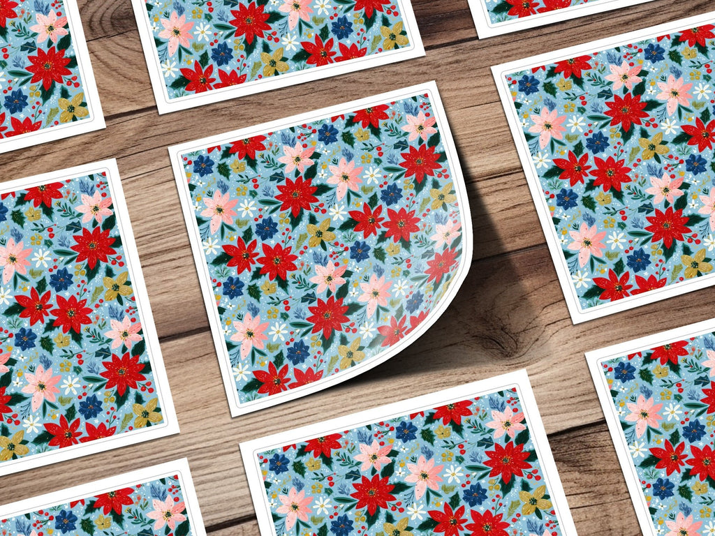 Seamless Poinsettia Pattern Preppy Christmas Background - Moore and Mountain