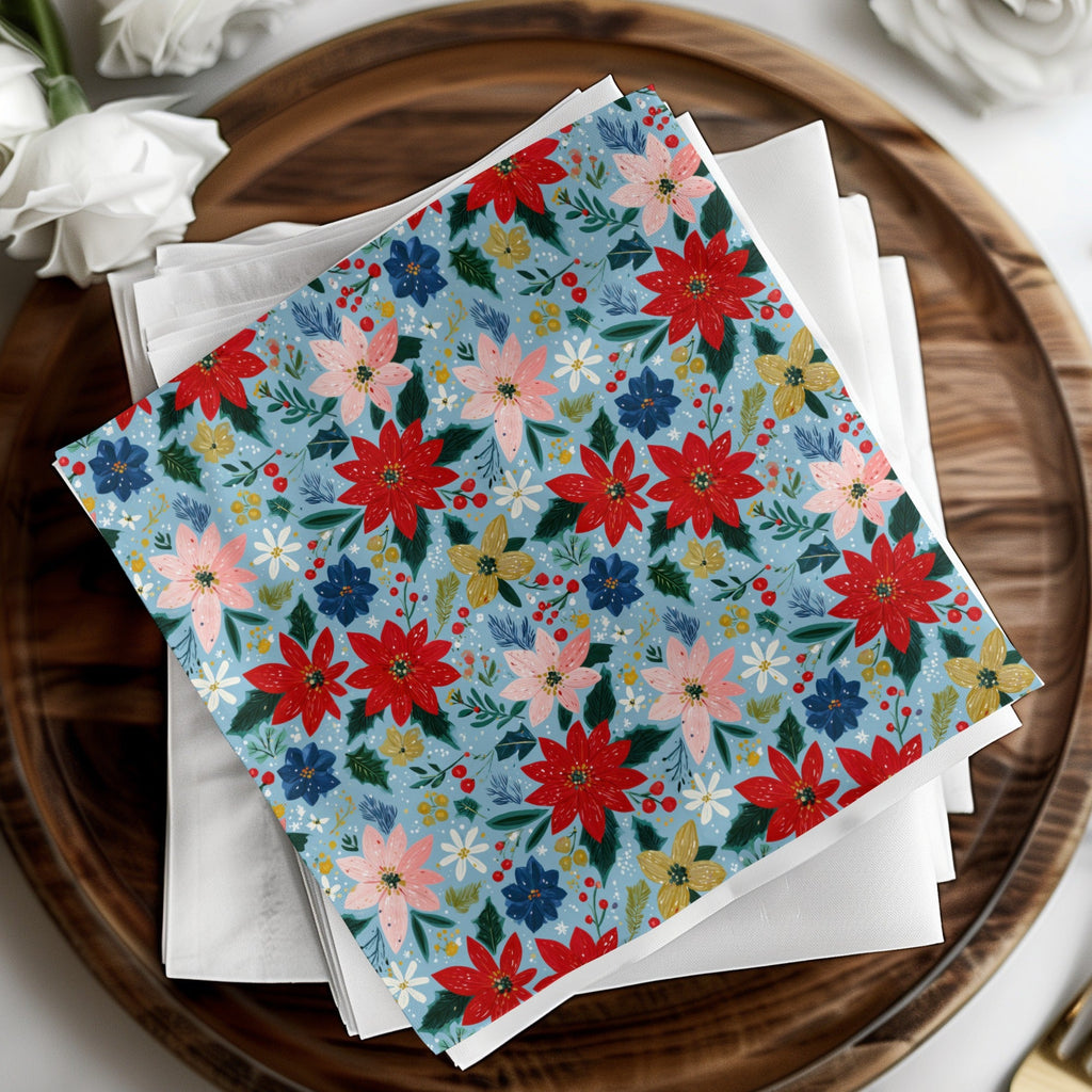 Seamless Poinsettia Pattern Preppy Christmas Background - Moore and Mountain