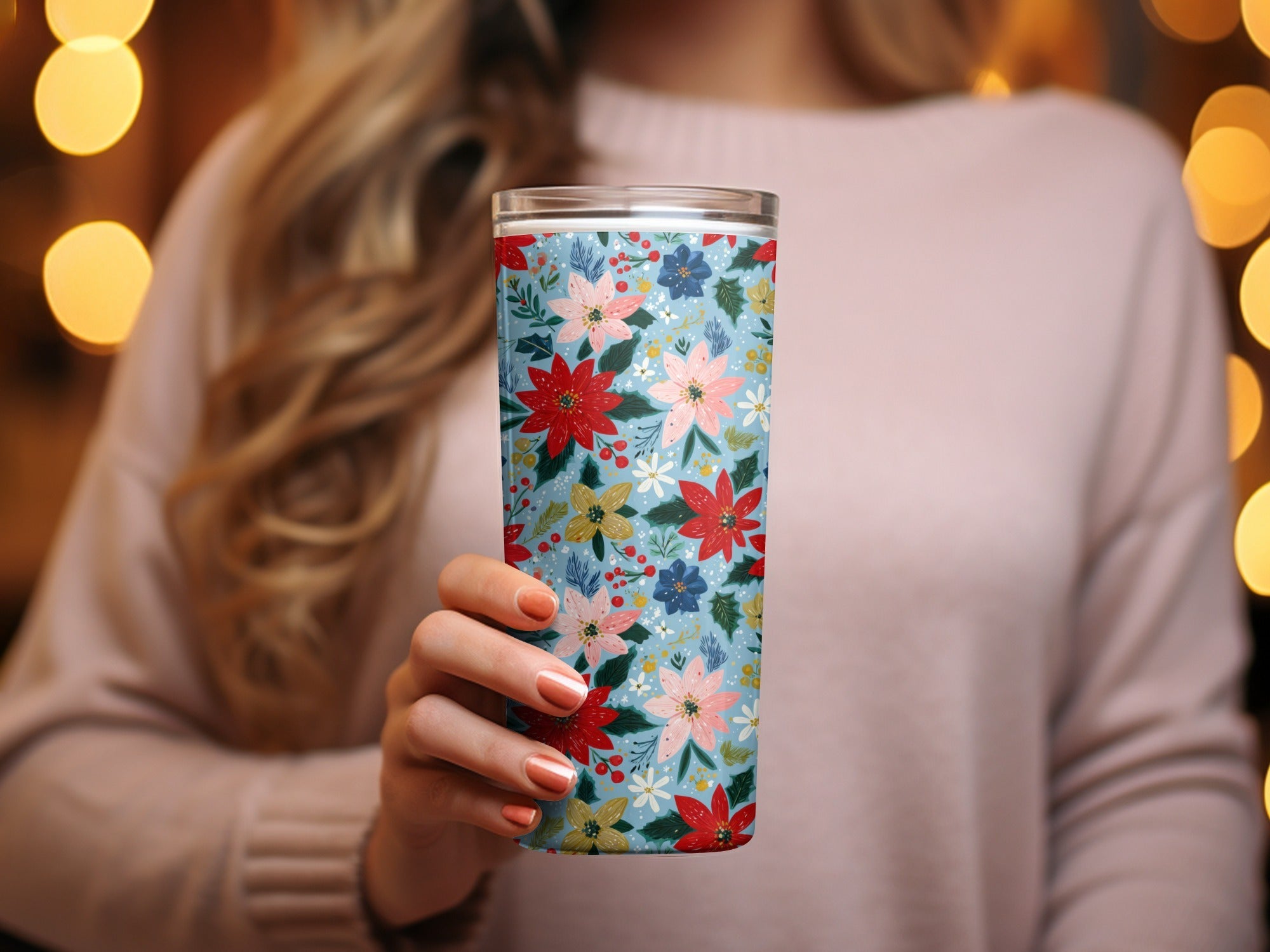 Seamless Poinsettia Pattern Preppy Christmas Background - Moore and Mountain