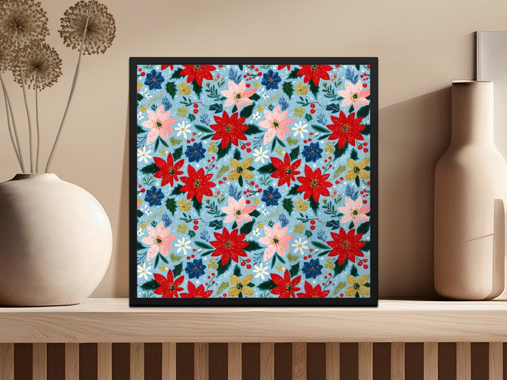 Seamless Poinsettia Pattern Preppy Christmas Background - Moore and Mountain