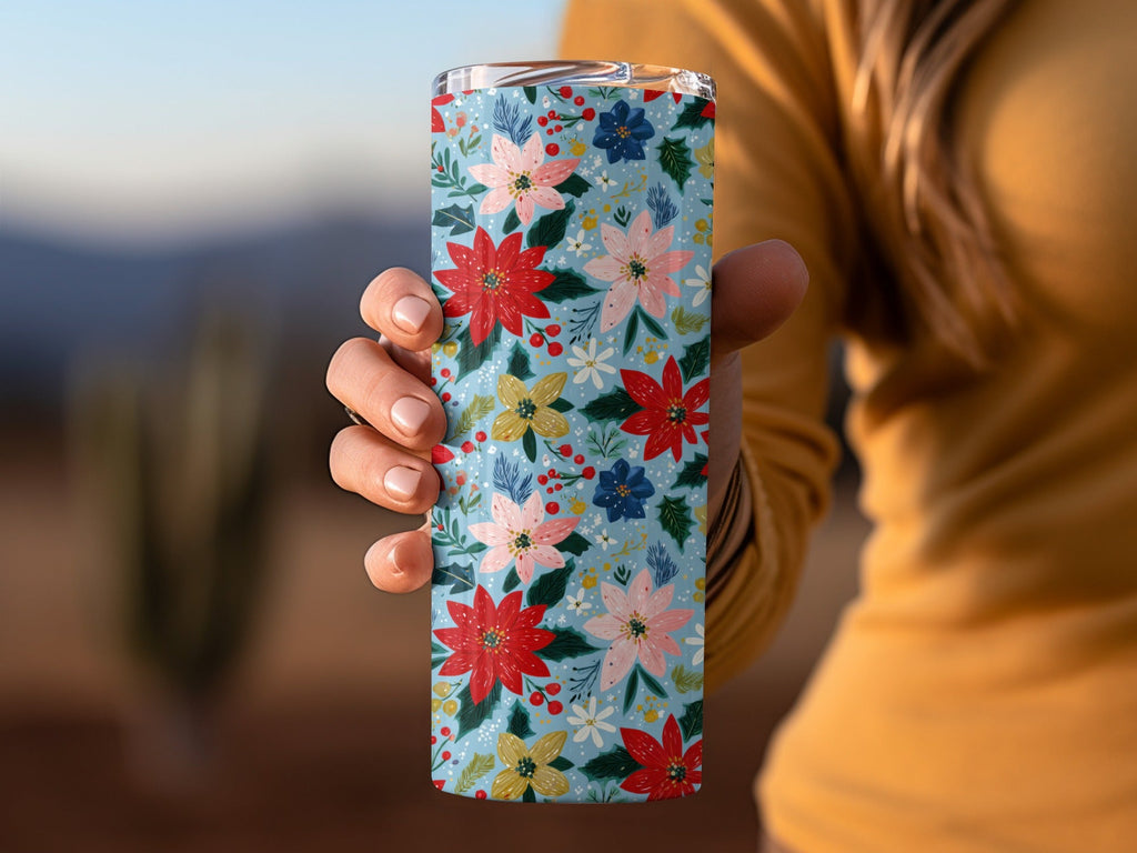 Seamless Poinsettia Pattern Preppy Christmas Background - Moore and Mountain