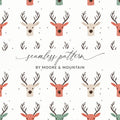 Seamless Red and Green Reindeer Pattern Christmas Digital - Moore and Mountain