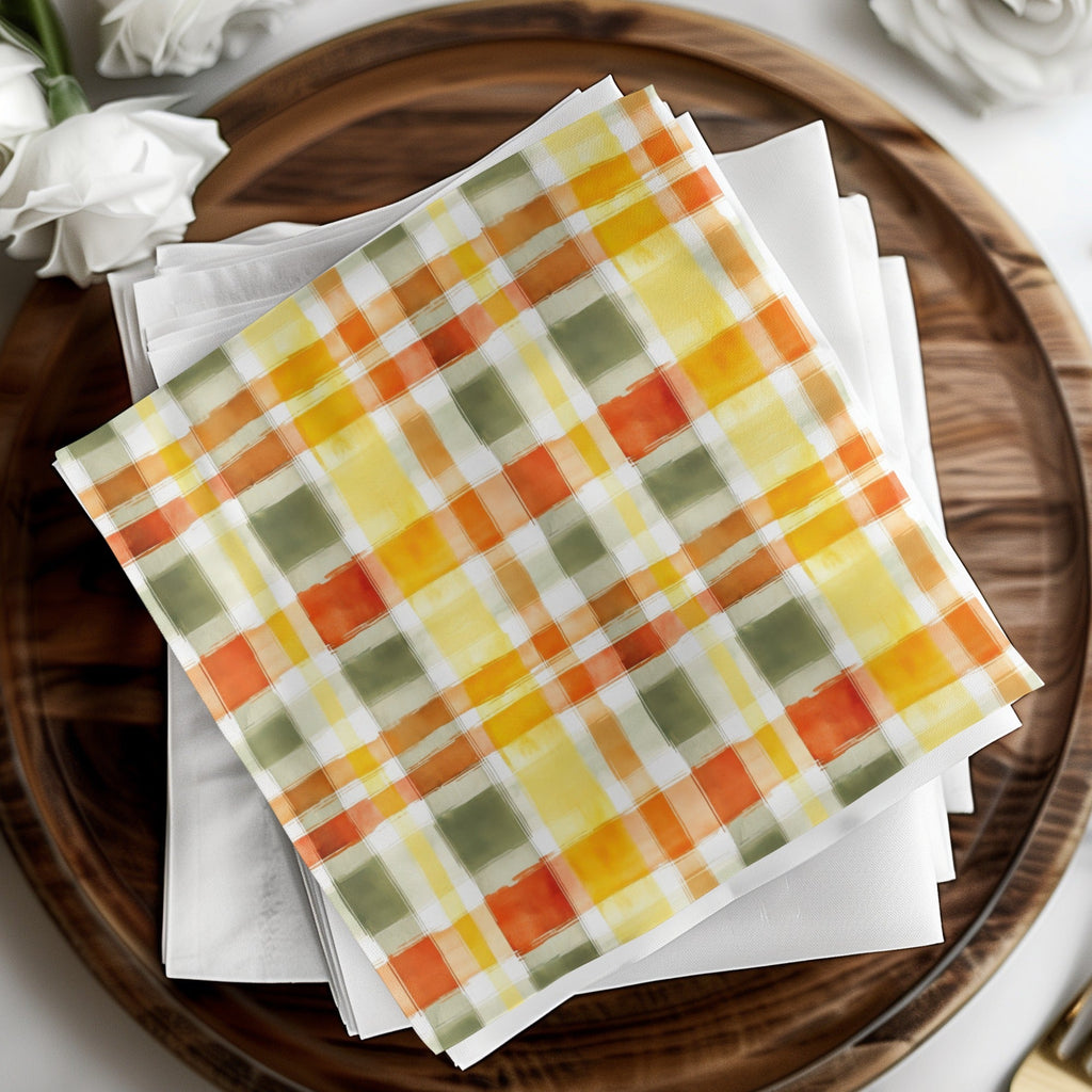 Seamless Rustic Autumn Plaid Pattern In Warm Hues Digital - Moore and Mountain
