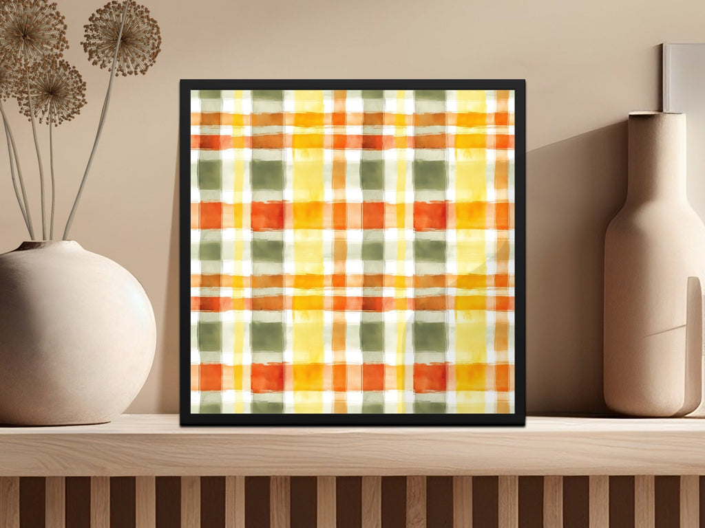 Seamless Rustic Autumn Plaid Pattern In Warm Hues Digital - Moore and Mountain