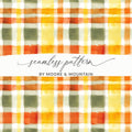 Seamless Rustic Autumn Plaid Pattern In Warm Hues Digital - Moore and Mountain