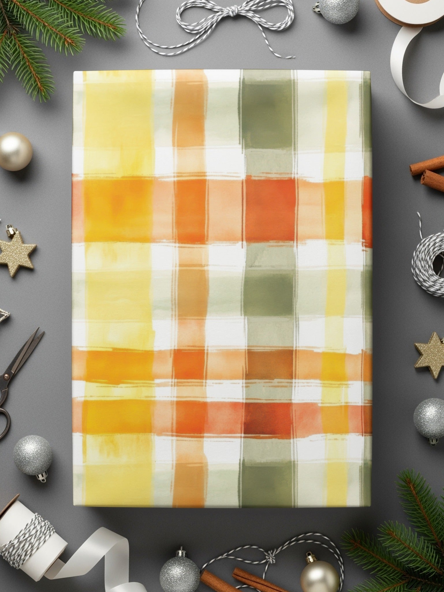 Seamless Rustic Autumn Plaid Pattern In Warm Hues Digital - Moore and Mountain