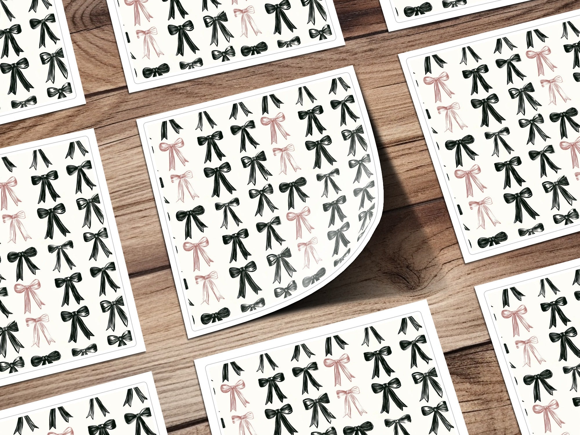 Shabby Chic Bows Pattern Black Bows Design | Trendy Digital Download | Boho Bows, Coquette Bows Seamless Pattern - Moore and Mountain