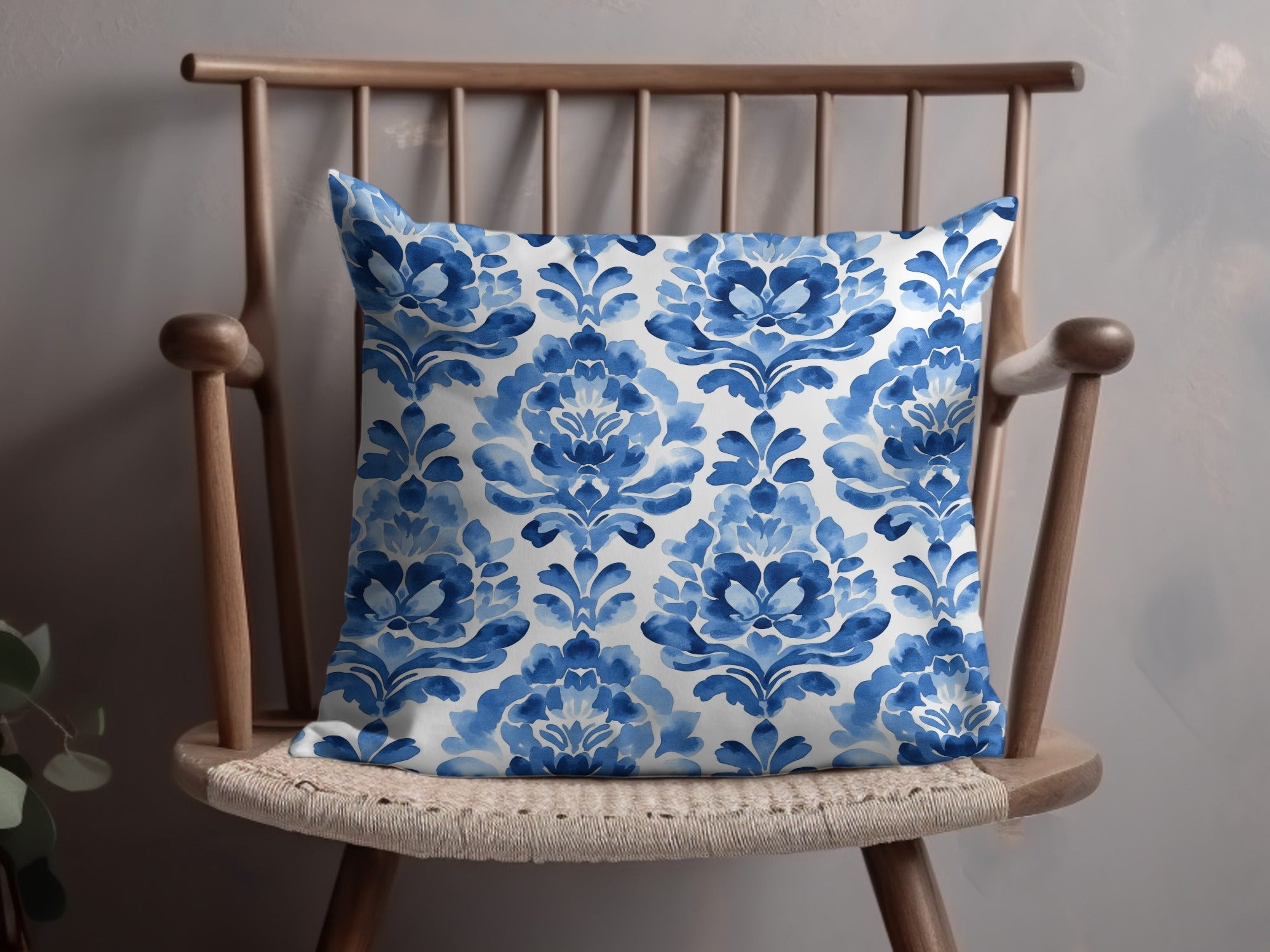 Shibori Blue Seamless Watercolor Geometric Pattern, Indigo Ink Digital Paper, Modern Scrapbook Paper, Textile Design, Digital Download - Moore and Mountain