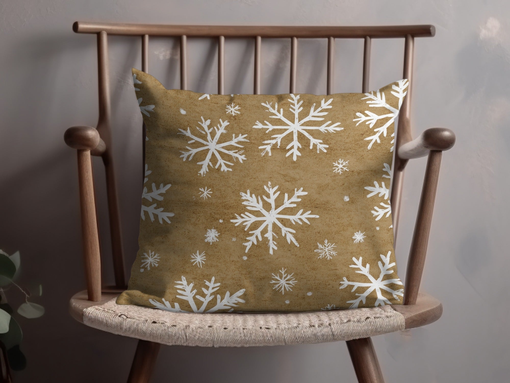 Snowflake Digital Paper, Seamless Christmas Pattern, Rustic Holiday Background, Winter Scrapbook Paper, Brown Texture, Commercial Use - Moore and Mountain