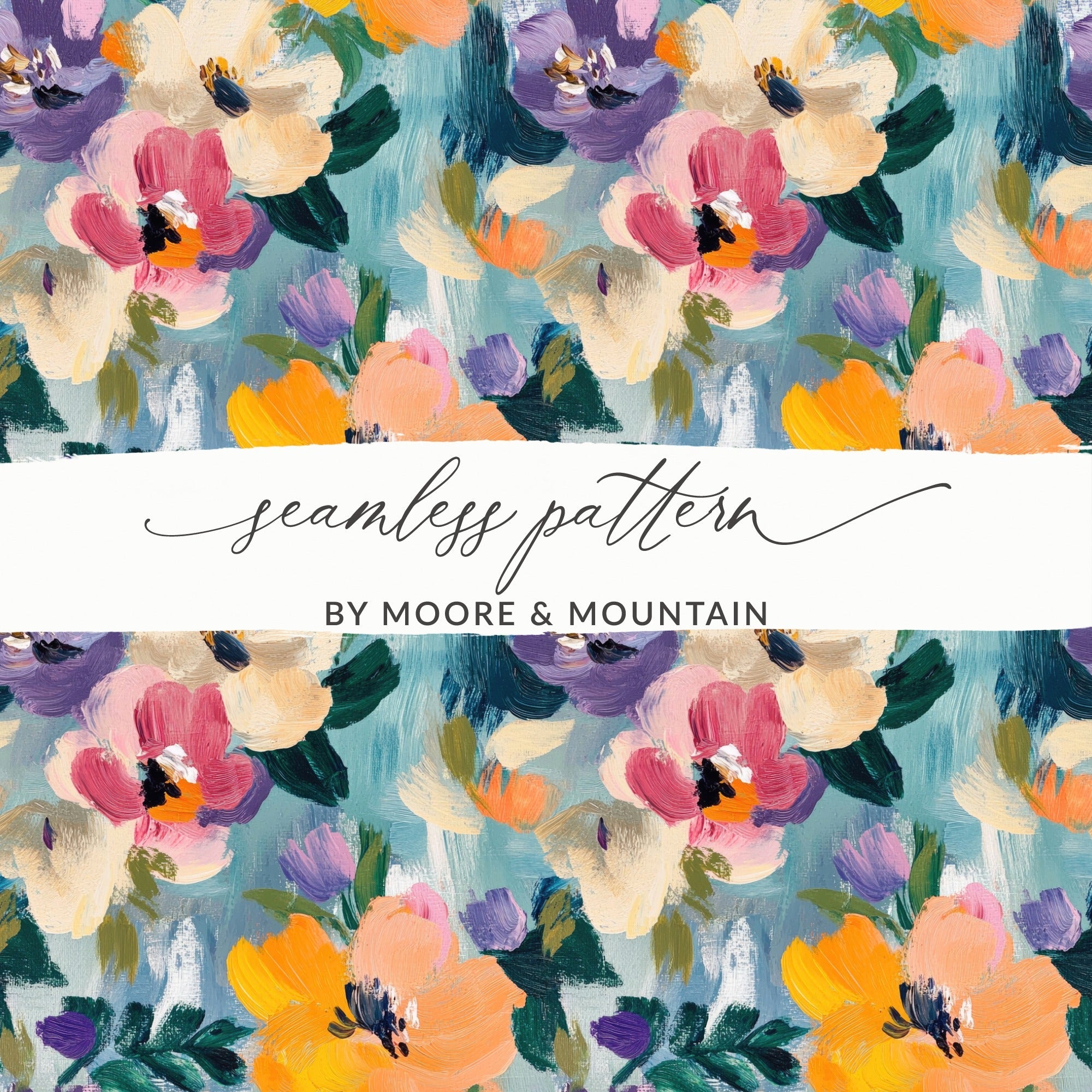 Spring Acrylic Floral Impressionistic Style Painting Digital - Moore and Mountain