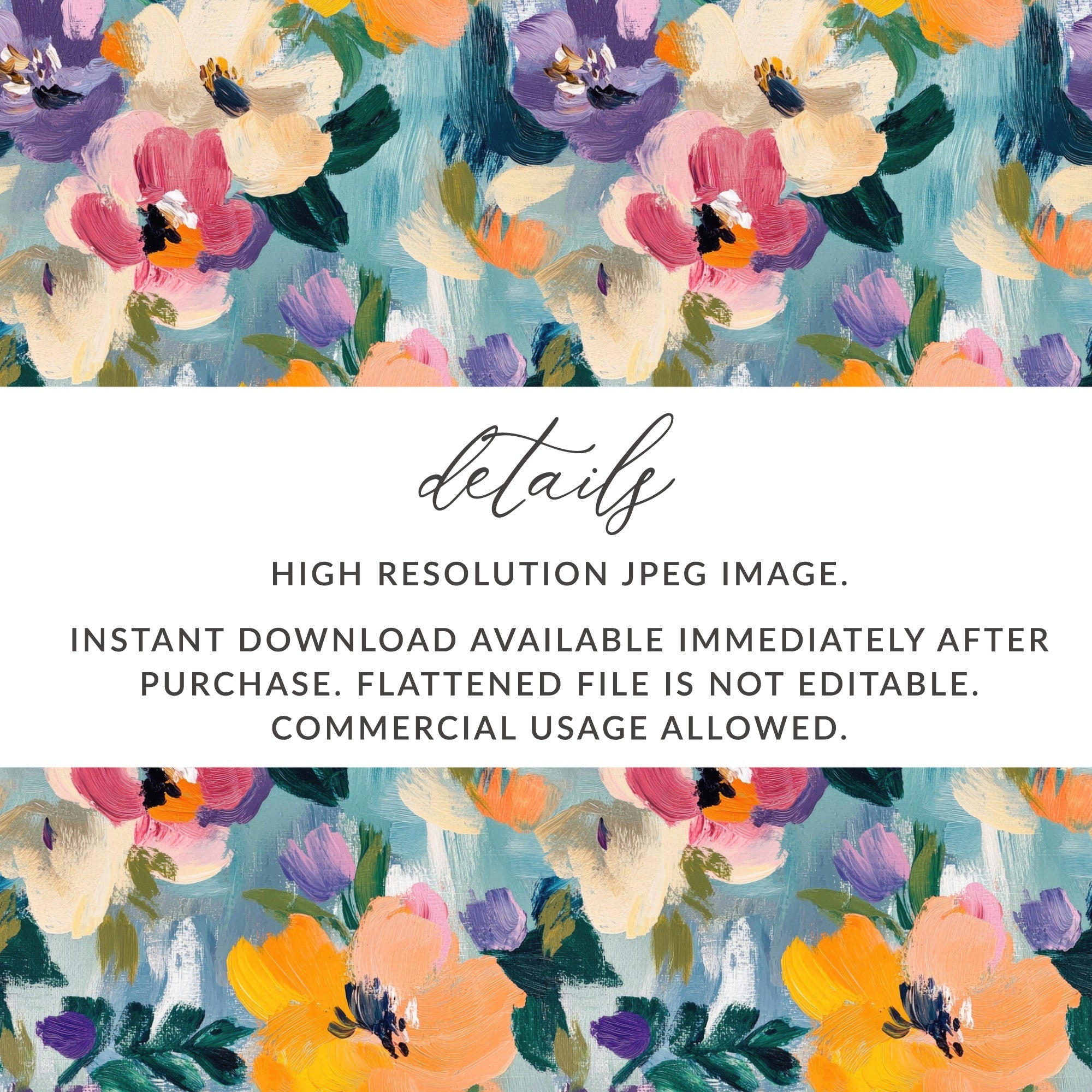 Spring Acrylic Floral Impressionistic Style Painting Digital - Moore and Mountain