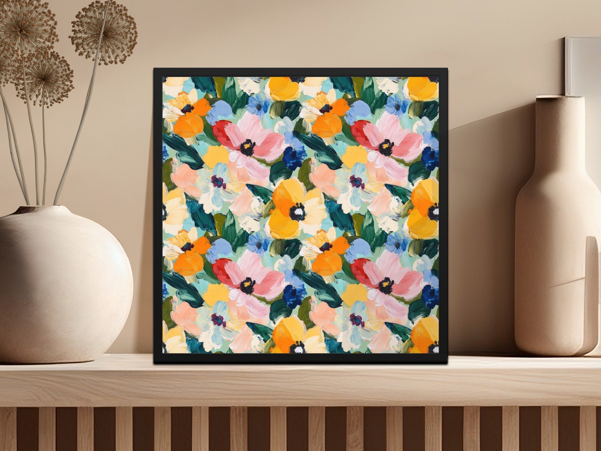 Springtime Acrylic Floral with Jewel Tones Digital - Moore and Mountain