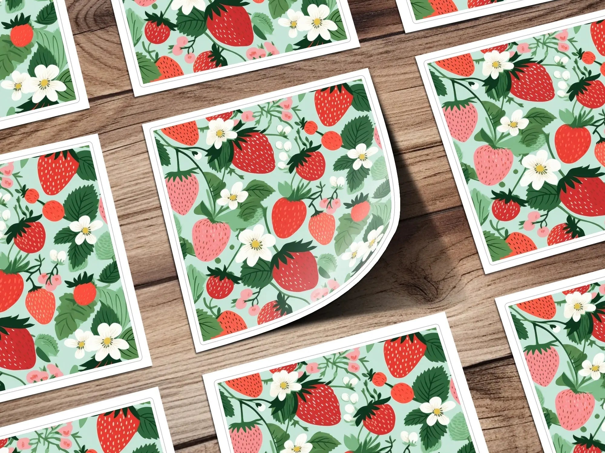 Strawberry Digital Seamless Pattern, Fruits Design, Summer Pattern, Sweet Berries Print, Digital Paper, Commercial Use, Floral Background - Moore and Mountain