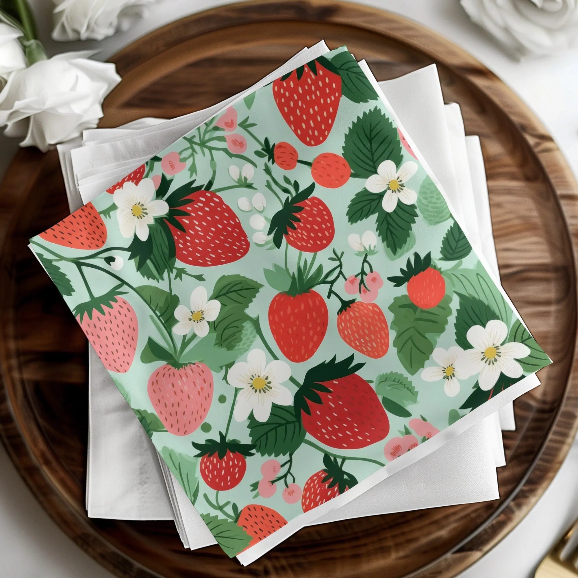 Strawberry Digital Seamless Pattern, Fruits Design, Summer Pattern, Sweet Berries Print, Digital Paper, Commercial Use, Floral Background - Moore and Mountain