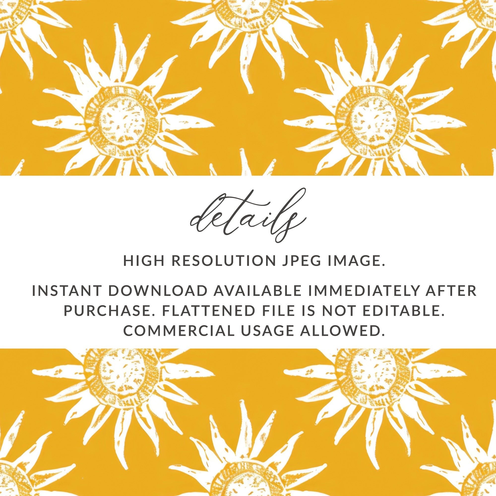 Sun Digital Paper, Seamless Pattern, Sunshine Design, Summer Digital Paper, Sunburst Digital Download, Bright Background, JPEG Files - Moore and Mountain