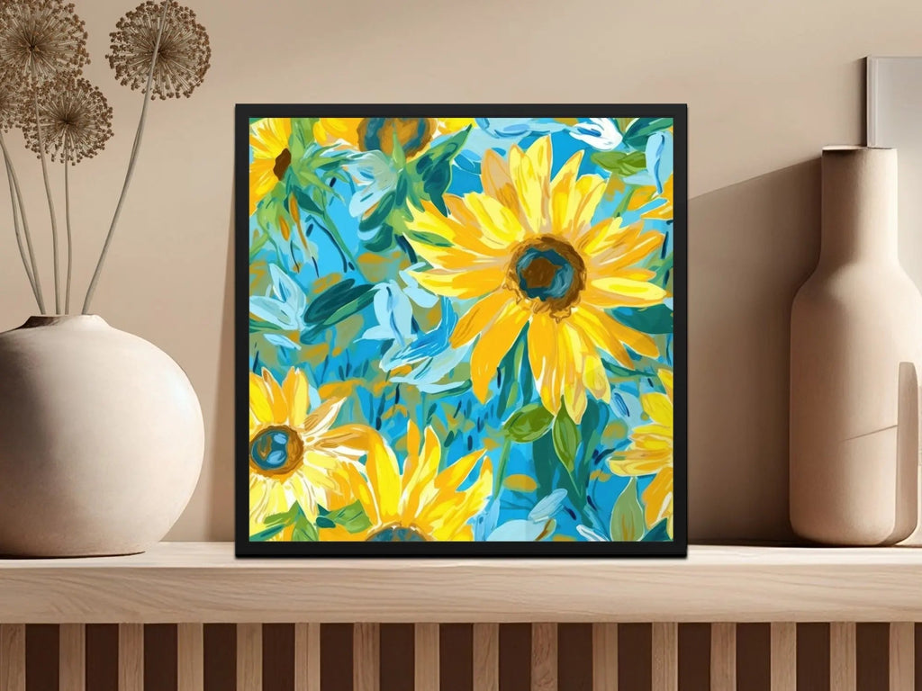 Sunflower Digital Paper, Floral Pattern JPEG, Seamless Texture, Sunny Summer Design, Scrapbooking, Crafts, Fabric Print, Backgrounds - Moore and Mountain