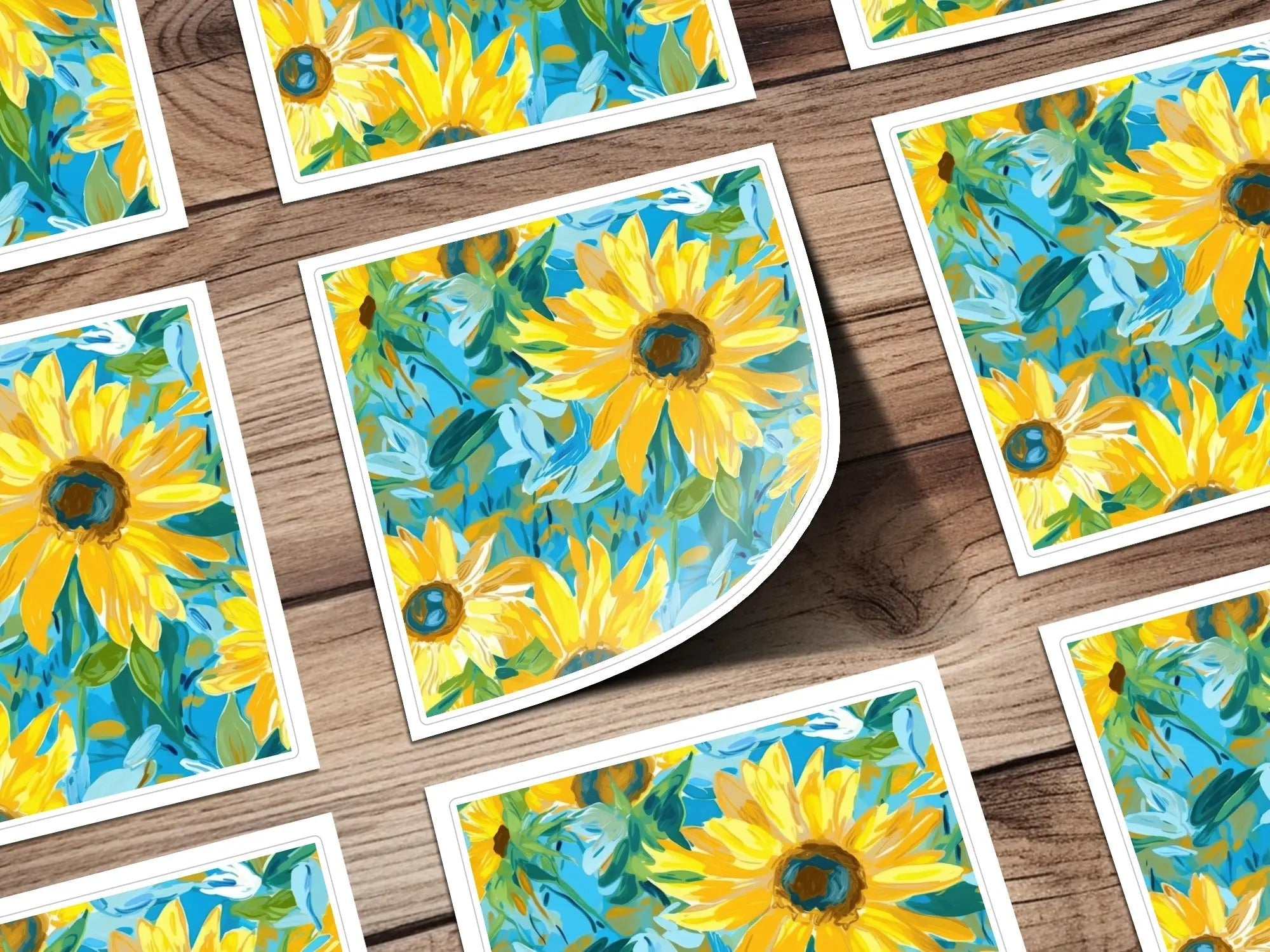 Sunflower Digital Paper, Floral Pattern JPEG, Seamless Texture, Sunny Summer Design, Scrapbooking, Crafts, Fabric Print, Backgrounds - Moore and Mountain