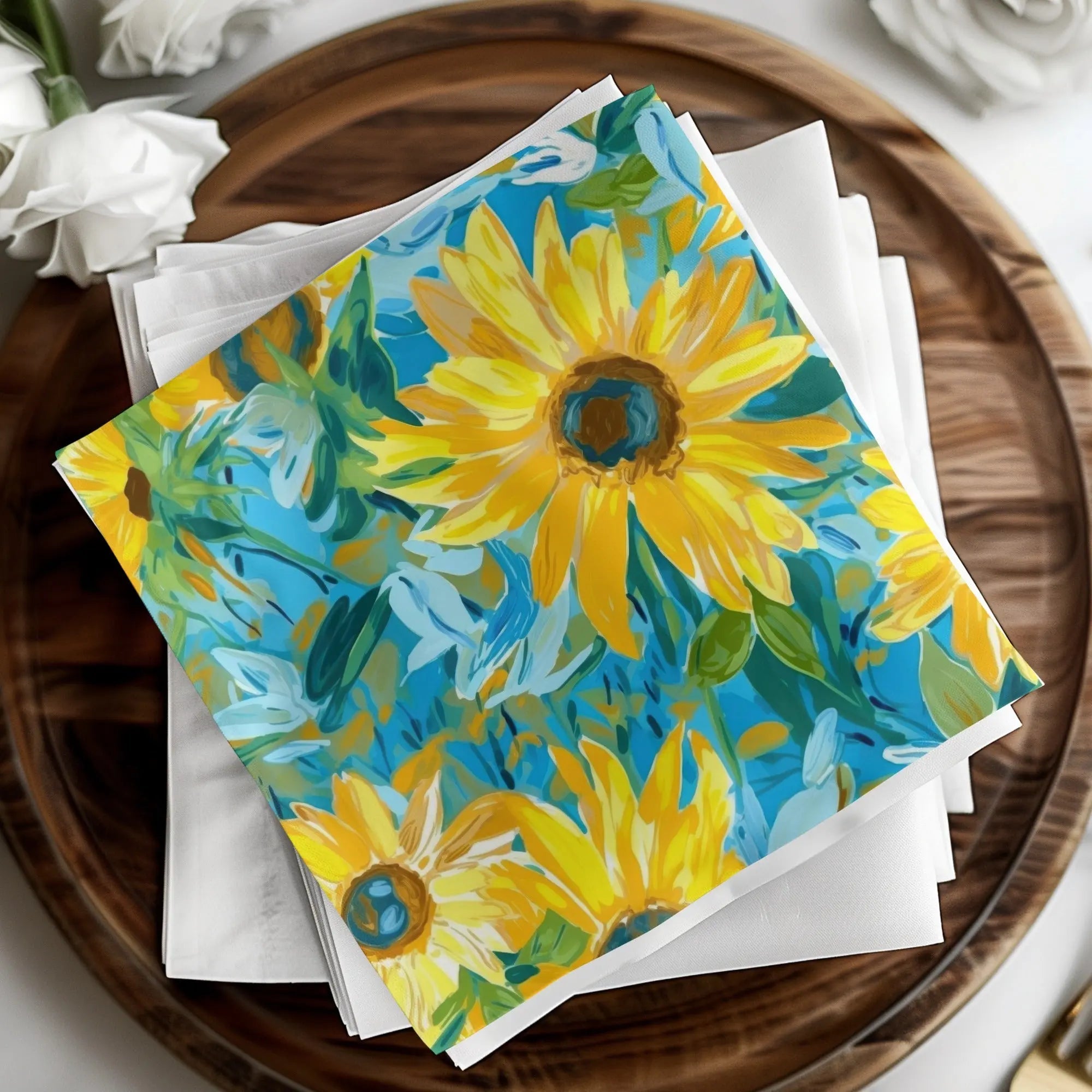 Sunflower Digital Paper, Floral Pattern JPEG, Seamless Texture, Sunny Summer Design, Scrapbooking, Crafts, Fabric Print, Backgrounds - Moore and Mountain