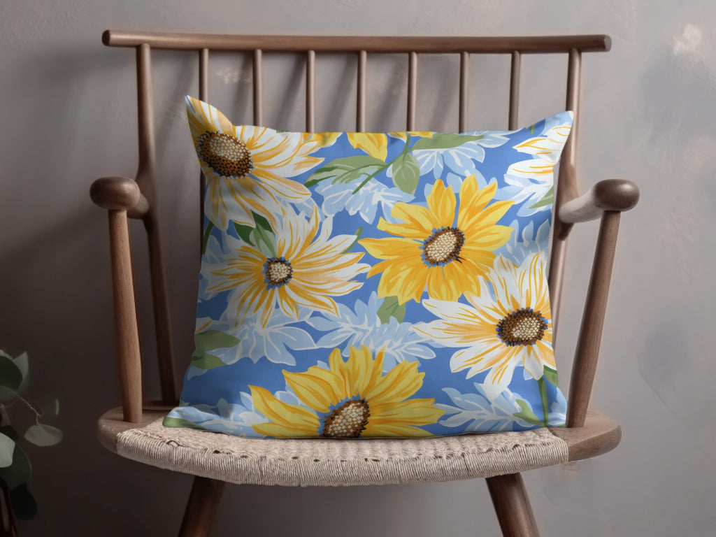 Sunflower Digital Paper, Floral Seamless Pattern, Commercial Use Background, Yellow Flower Clipart, Summer Print Fabric Pattern - Moore and Mountain